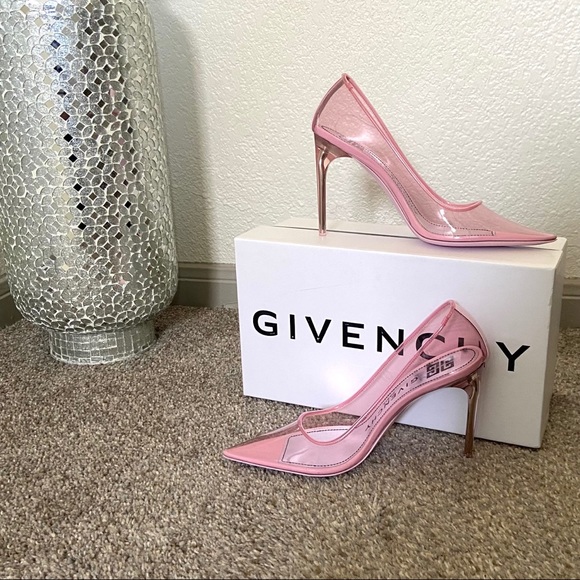 GIVENCHY Light Pink PVC Stiletto Point Toe Heels size 8